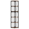 6 Tier Corner Shelf Industrial Tall Bookcase Storage Display Stand for Living Room Office