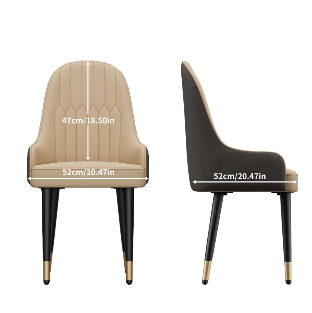 Dining Chairs Set of 2 with Microfiber Leather Seats and Metal Legs Upholstered Kitchen Chairs Off White