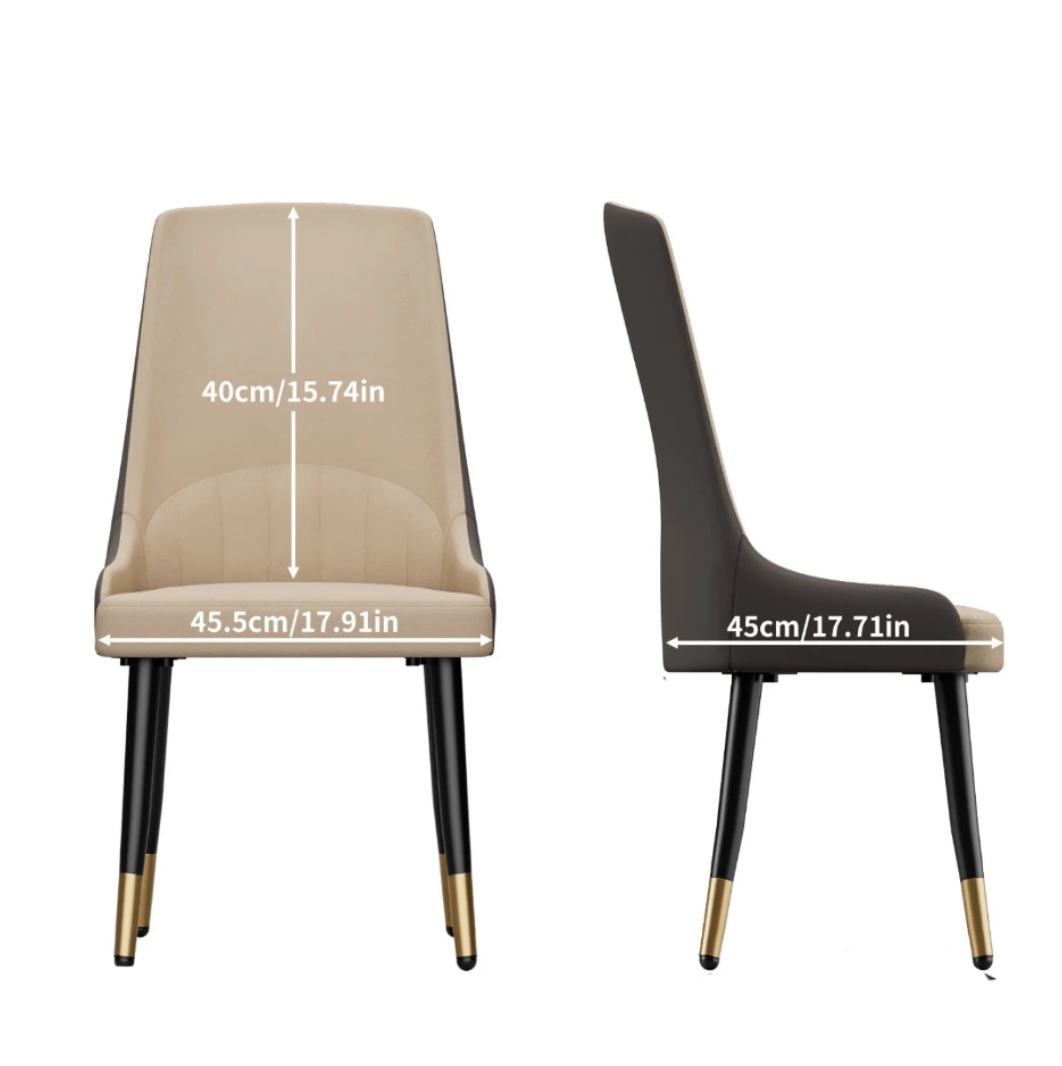 Dining Chairs Set of 2 with Microfiber Leather Seats and Metal Legs Upholstered Kitchen Chairs White Style 2