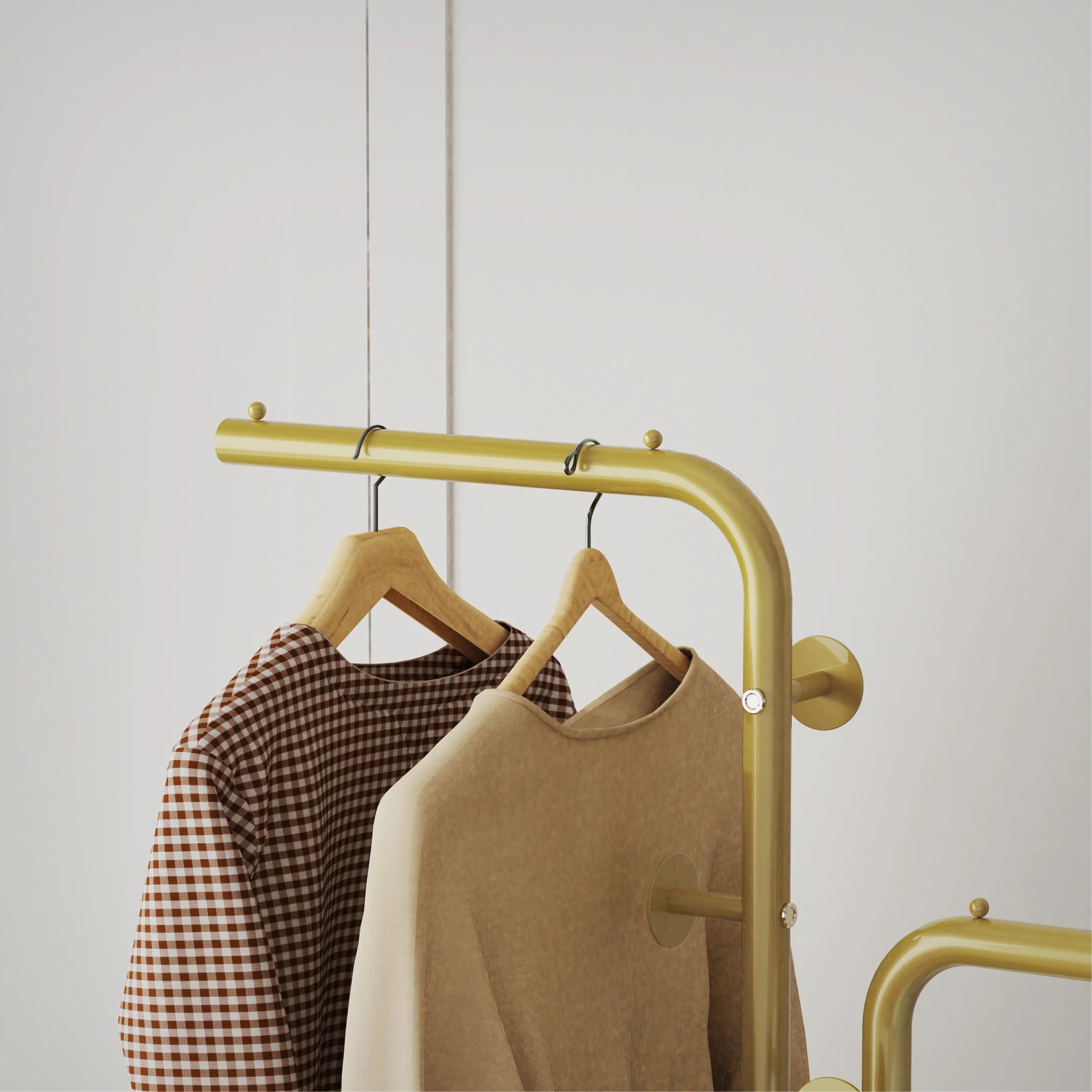 Freestanding Coat Rack with Marble Base and Metal Hooks Modern Hat and Coat Stand Gold