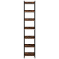 7 Tier Corner Bookshelf Tall Industrial Corner Shelf Narrow Storage Display Rack Rustic Brown & Black