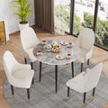 Round Dining Table with Sintered Stone Top and Metal Frame 80cm Modern Kitchen Table Grey