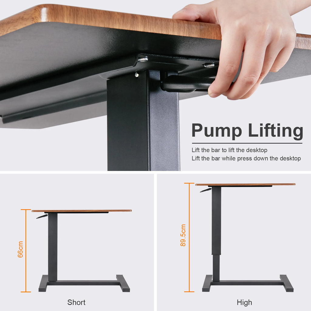 Height Adjustable Overbed Table with Wheels Rolling Sofa Side Table Chocolate