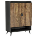 7-Tier Shoe Storage Cabinet with Doors Wooden Entryway Shoe Organiser Holds Up to 24 Pairs Dark