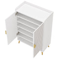 7-Tier Shoe Storage Cabinet with Doors Wooden Entryway Shoe Organiser Holds Up to 24 Pairs White