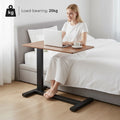 Height Adjustable Overbed Table with Wheels Rolling Sofa Side Table Chocolate