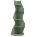 5-Tier White Corner Shelf Storage Rack Wooden Display Bookshelf for Living Room Bedroom Office Green