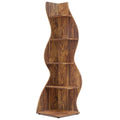5-Tier White Corner Shelf Storage Rack Wooden Display Bookshelf for Living Room Bedroom Office Brown