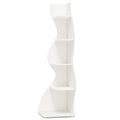 5-Tier White Corner Shelf Storage Rack Wooden Display Bookshelf for Living Room Bedroom Office White