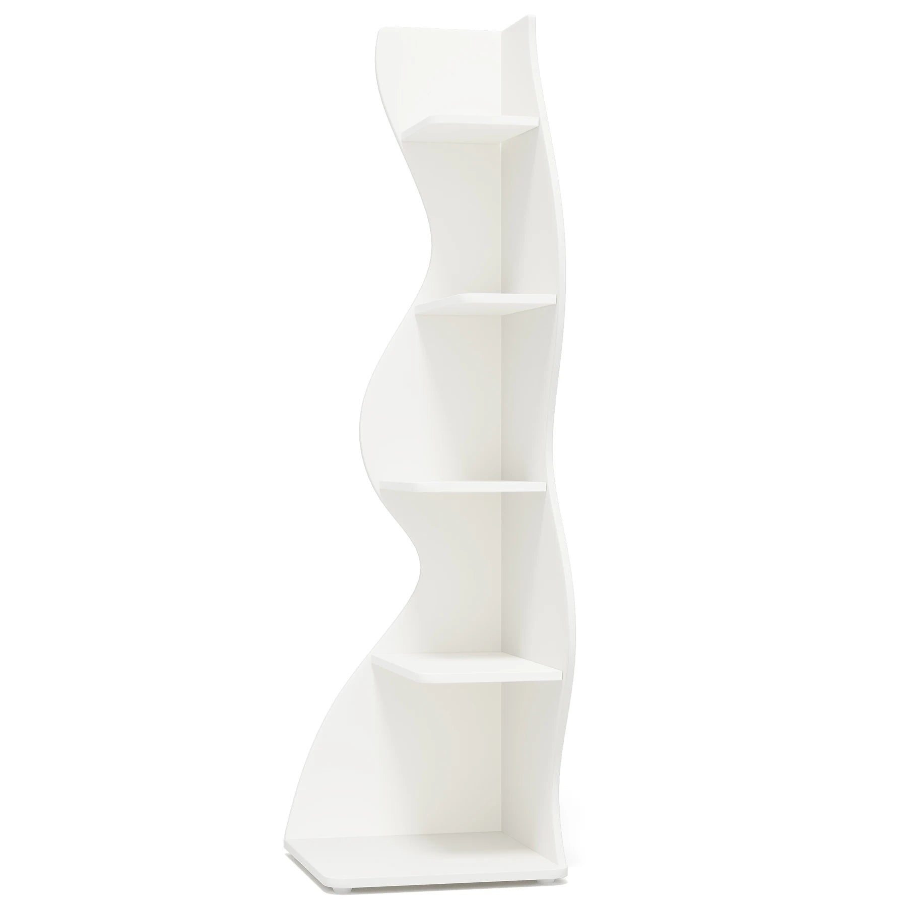 5-Tier White Corner Shelf Storage Rack Wooden Display Bookshelf for Living Room Bedroom Office White