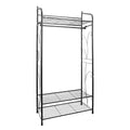 Metal Clothes Rack with Shelves and Hanging Rail Freestanding Garment Rack Organizer Black